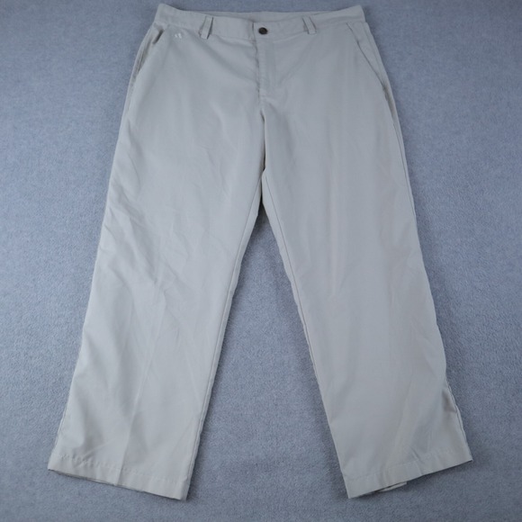 adidas Other - Adidas Golf Pants Mens 34x32 Climalite Performance Chino Slacks Flat Front Beige
